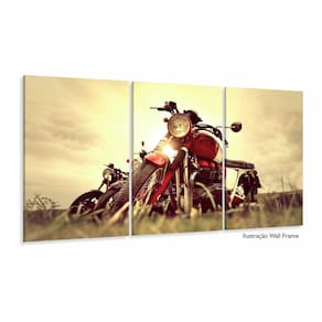 Quadro Decorativo Sala Quarto Escritório Motos 120x60 em tec