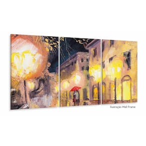 Quadro Paisagem Praça Luzes Estilo Leonid Afremov 120x60 mos