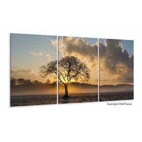 Quadro Decorativo Árvore Seca Raio De Luz 120x60 3 peças