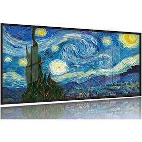 Quadro Van Gogh Noite Estrelada Decorativo Para Sala130x60 Moldura Preta 2x2