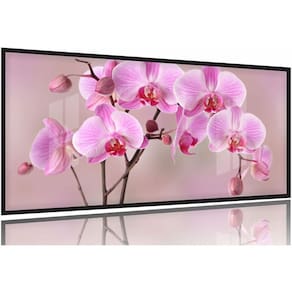 Quadro Decorativo Orquídeas Rosa 130x60 Moldura Preta 2x2
