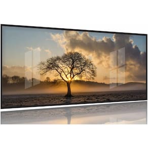 Quadro Decorativo Árvore Seca Raio De Luz 130x60 Moldura Preta 2x2