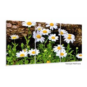 Quadro Decorativo Paisagem Flores Tela Em Tecido 3 Peças