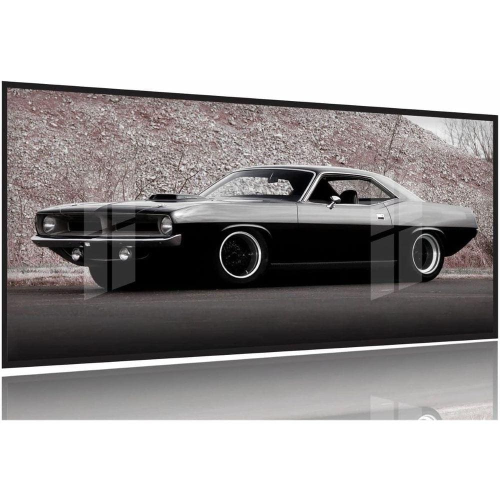 Quadro Decorativo Carro Charger 130x60 Moldura Preta 2x2
