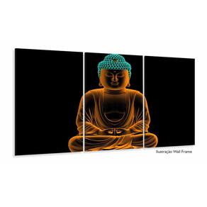 Quadro Mosaico Meditando Buda 120x60 3 peças