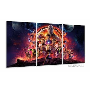 Quadro Decorativo Avengers 8 3 Peças 120x60 em tecido