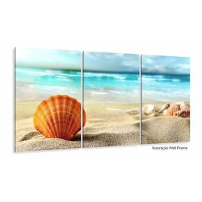Quadro Decorativo Mar e Praia 120x60 em tecido 3 peças