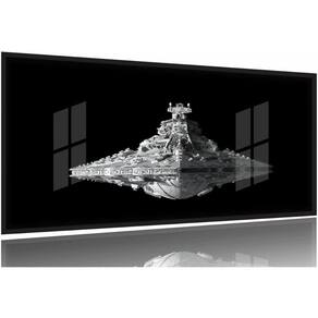 Quadro Star Wars Nave Destroyer Geek Sala Quarto 130x60 Moldura Preta 2x2