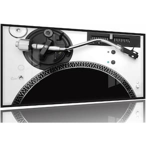 Quadro Decorativo Toca Disco 130x60 Moldura Preta 2x2