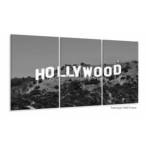 Quadro Hollywood Em Preto E Branco Decorativo Em Tecido 120x