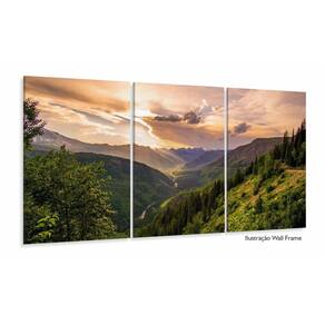 Quadro Decorativo Montanha Raios Solares 120x60 Sala Quarto