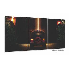 Quadro Decorativo Jurassic Park 3 Peças 120x60 Cm Em Tecid