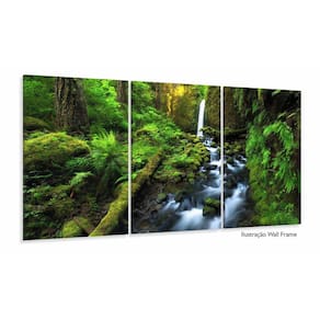Quadros Decorativos Natureza Cachoeira 120x60 3 peças Tecido