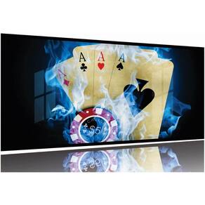 Quadro decorativo Poker - Jogo de Cartas - 130x60 Moldura Preta 2x2