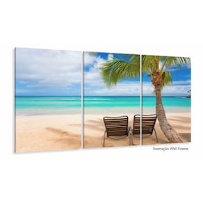 Quadros Decorativos Praia Viagem 120x60 3 peças em Tecido