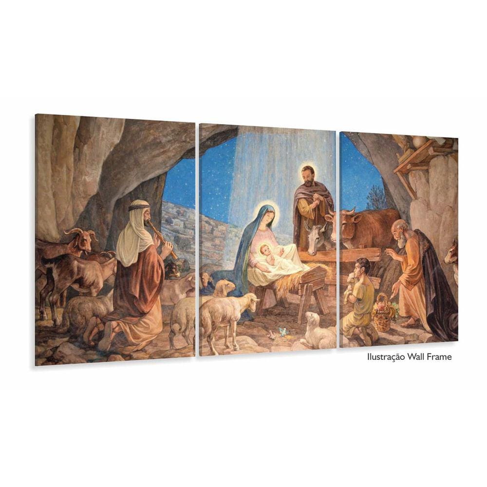 Quadro Decorativo Sala Quarto Escritório Jesus Presépio 120x