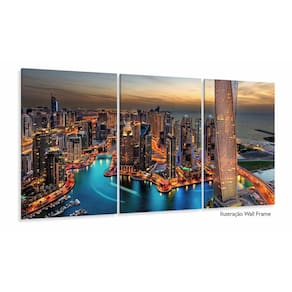 Quadro Decorativo Prédios Cidade Dubai ao Entardecer