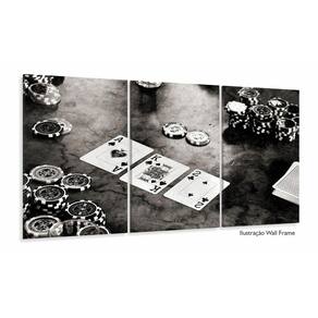 Quadro Decorativo Poker Cartas Com Tela Em Tecido 120x60 3 p