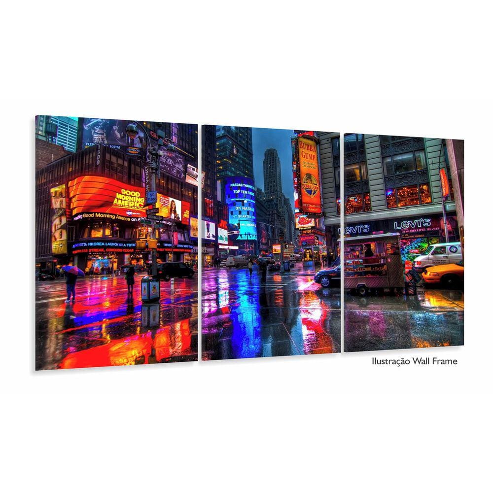 Quadro Decorativo Nova York Chuva 120x60