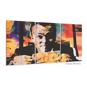 Quadro Decorativo Lobo Wall Street 3 peças 120x60