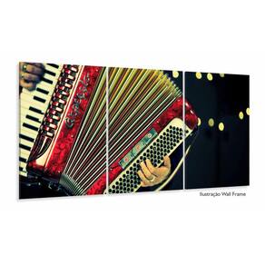 Quadro Play Acordeon Música Decorativo Em Tecido120x60 3 peç
