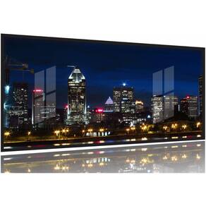 Quadro Decorativo Cidade Noturna 130x60 Moldura Preta 2x2