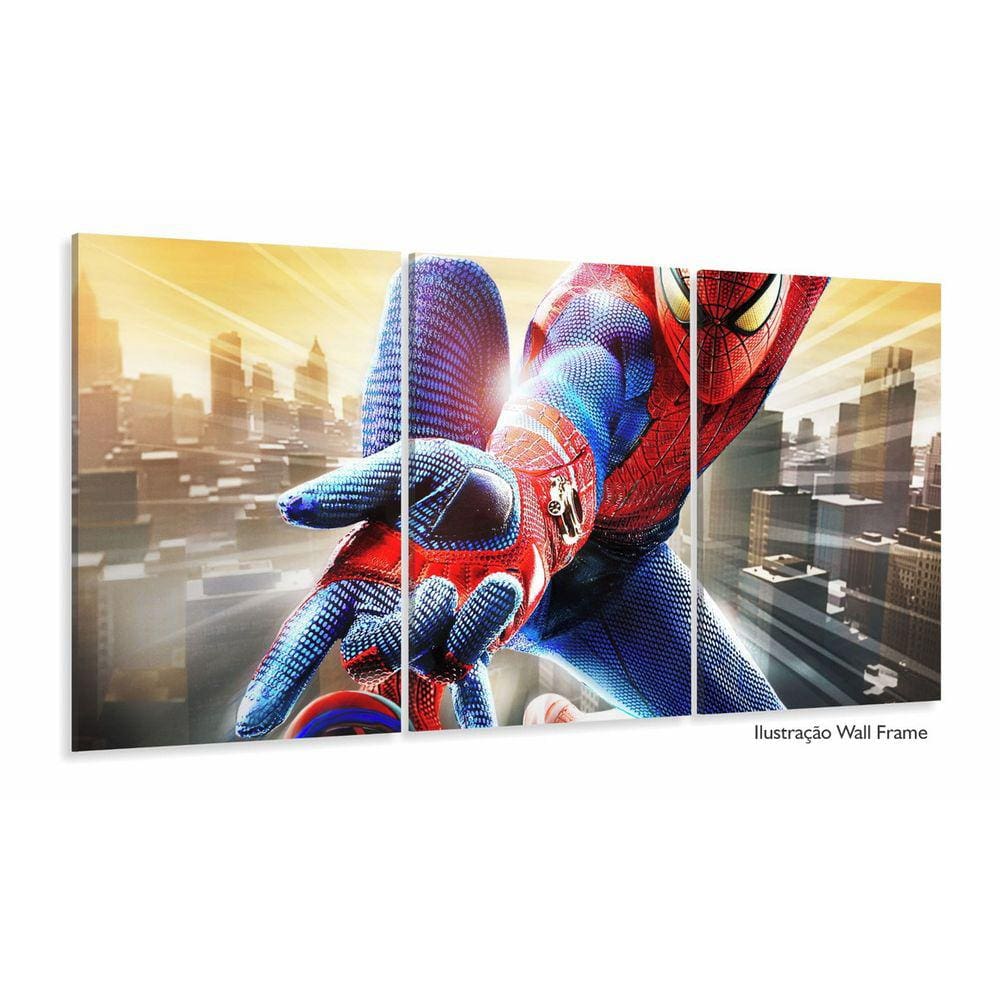 Quadro Homem Aranha Spiderman Decorativo Sala Quarto 3 peças