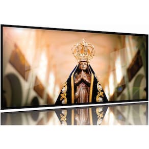 Quadro Decorativo Escritório Nossa Senhora de Aparecida 130x60 Moldura Preta 2x2