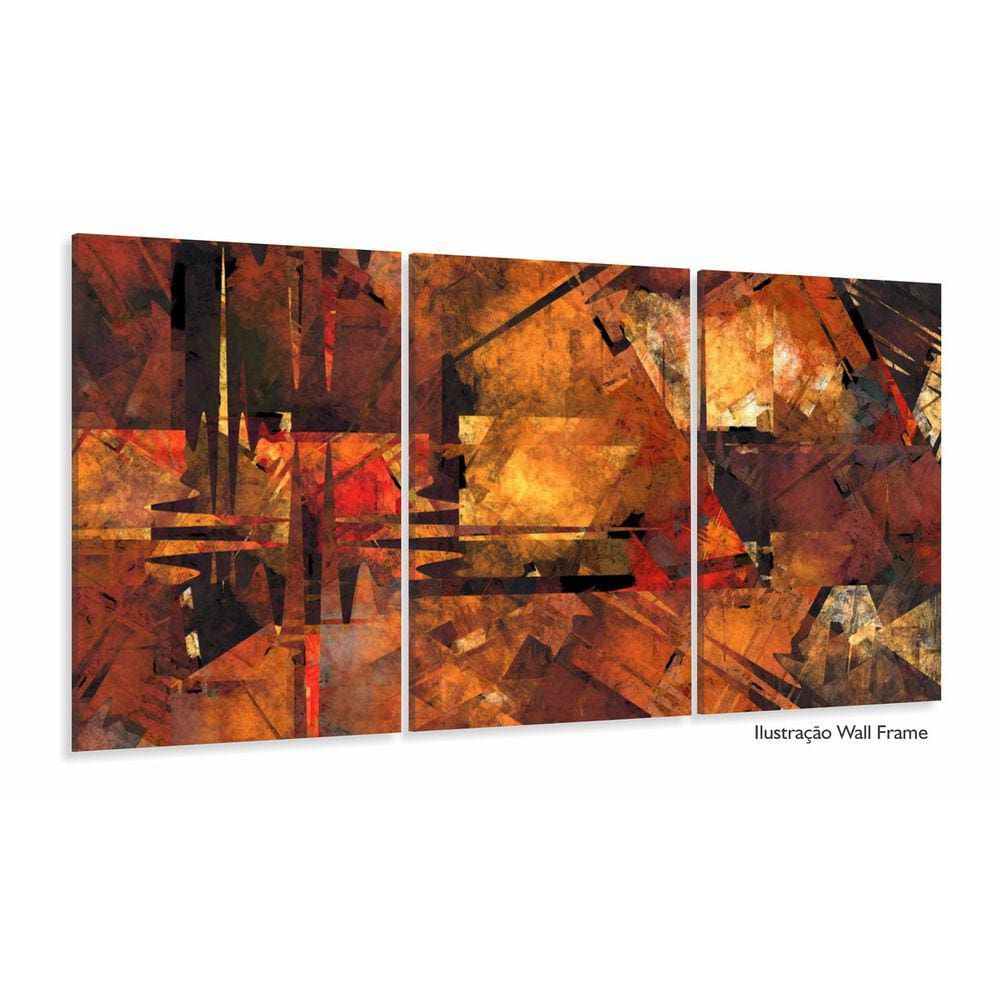 Quadro Decorativo Abstrato Geometrico Sala Quarto 3 peças 12