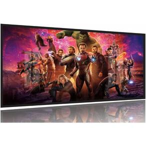Quadro Decorativo Vingadores E 3 130x60 Moldura Preta 2x2