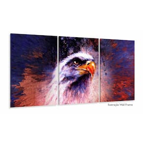 Quadro Decorativo Águia Artístico Mosaico Em Tecido 3 Peças