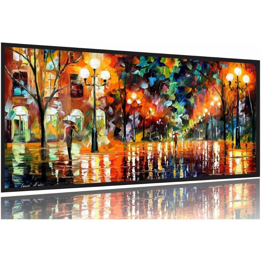 Quadro Decorativo Pintura Color 130x60 Moldura Preta 2x2