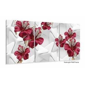 Quadro Decorativo Flores Diamantes 120x60 Estilo 120x60 3 pe