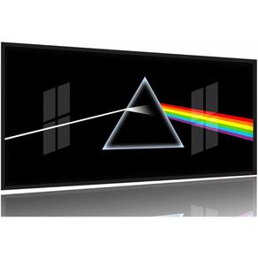 Quadro Decorativo Logo Pink Floyd 130x60 Moldura Preta 2x2