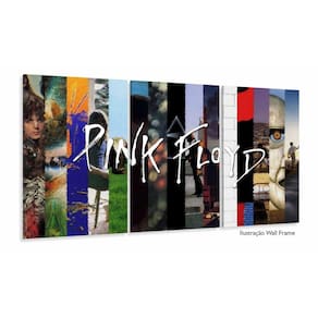 Quadros Decorativos Musica Pink Floyd 120x60 3 peças em Teci