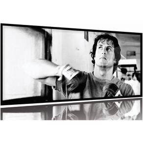 Quadro decorativo Rocky Balboa Retrô - 130x60 Moldura Preta 2x2
