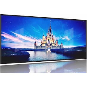 Quadro Decorativo Castelo Disney Lago 130x60 Moldura Preta 2x2