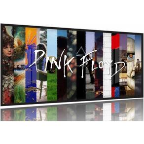 Quadros Decorativos Musica Pink Floyd 130x60 Moldura Preta 2x2