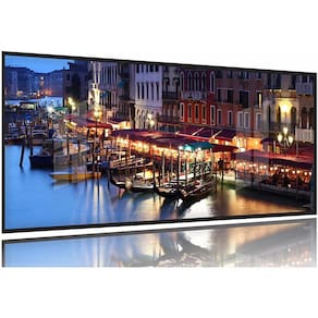 Quadro Cidade Veneza Paisagem Noturna Para Sala 130x60 Moldura Preta 2x2
