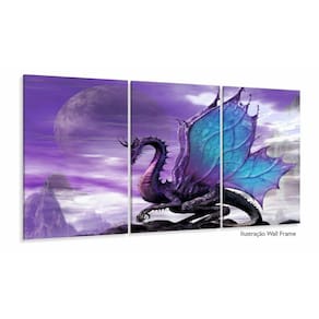 Quadro Decorativos Dragão com 3 peças 120x60