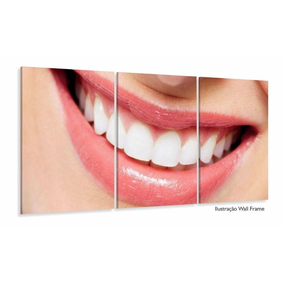 Quadro Odontologia Decorativo Consultório Sorriso 120x60 3 p
