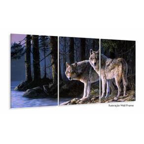 Quadro decorativo Lobos Paisagem - Artístico - Tela em Tecid