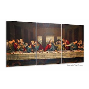 Quadro Decorativo Santa Ceia Jesus 3 pç 120x60