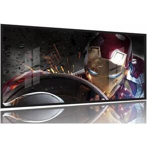 Quadro Decorativo Homem de Ferro 8 130x60 Moldura Preta 2x2