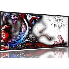 Quadro Decorativo Pink Floyd Musica banda 130x60 Moldura Preta 2x2