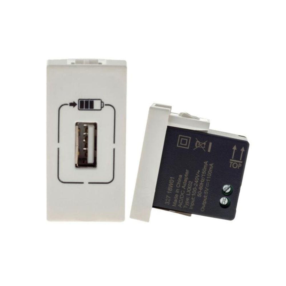 Modulo Carregador Usb Branco Pial Plus +