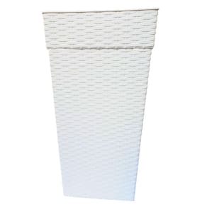 Vaso Para Plantas E Flores Decorativo Ratan 10L Branco