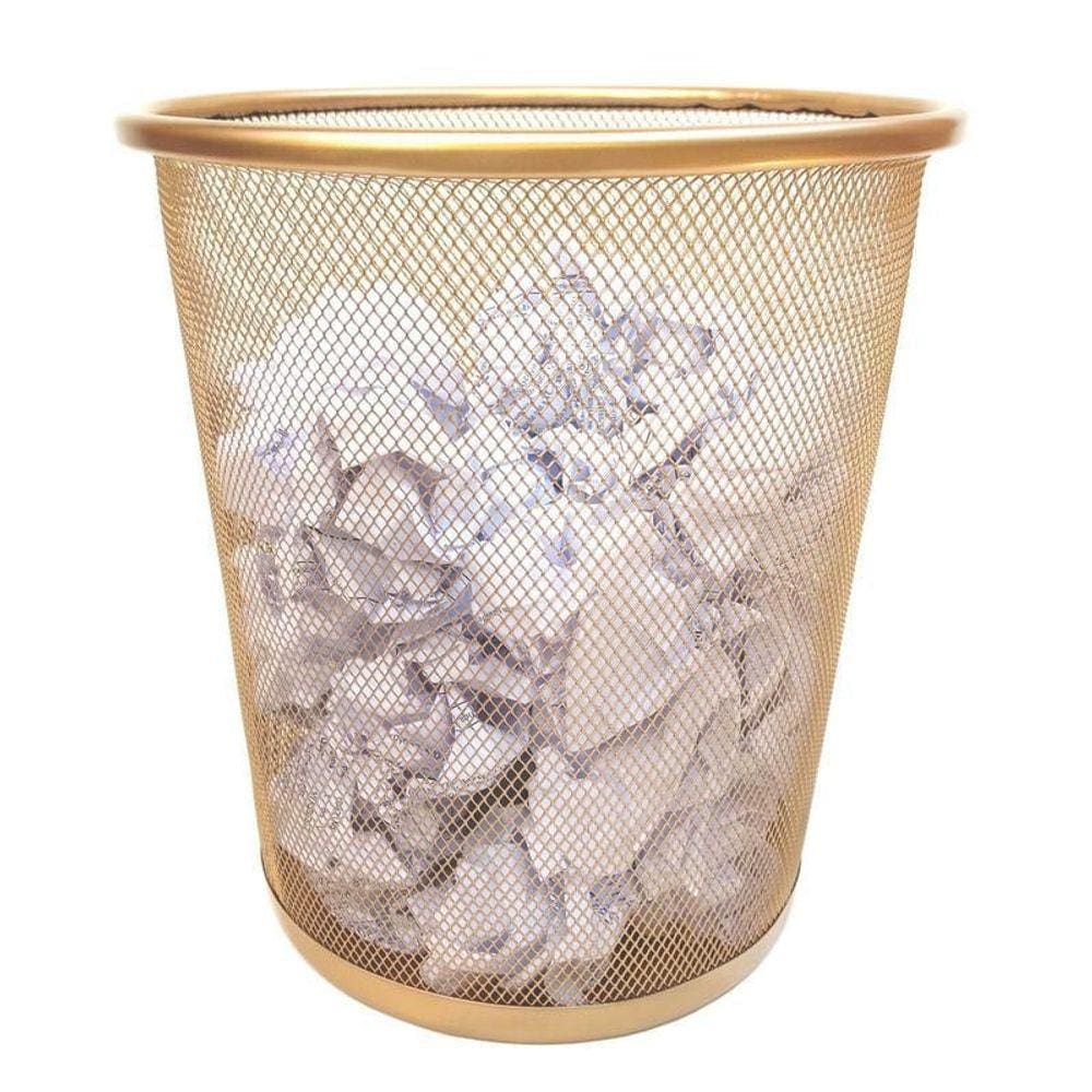 Cesto Lixeira Dourado 10L