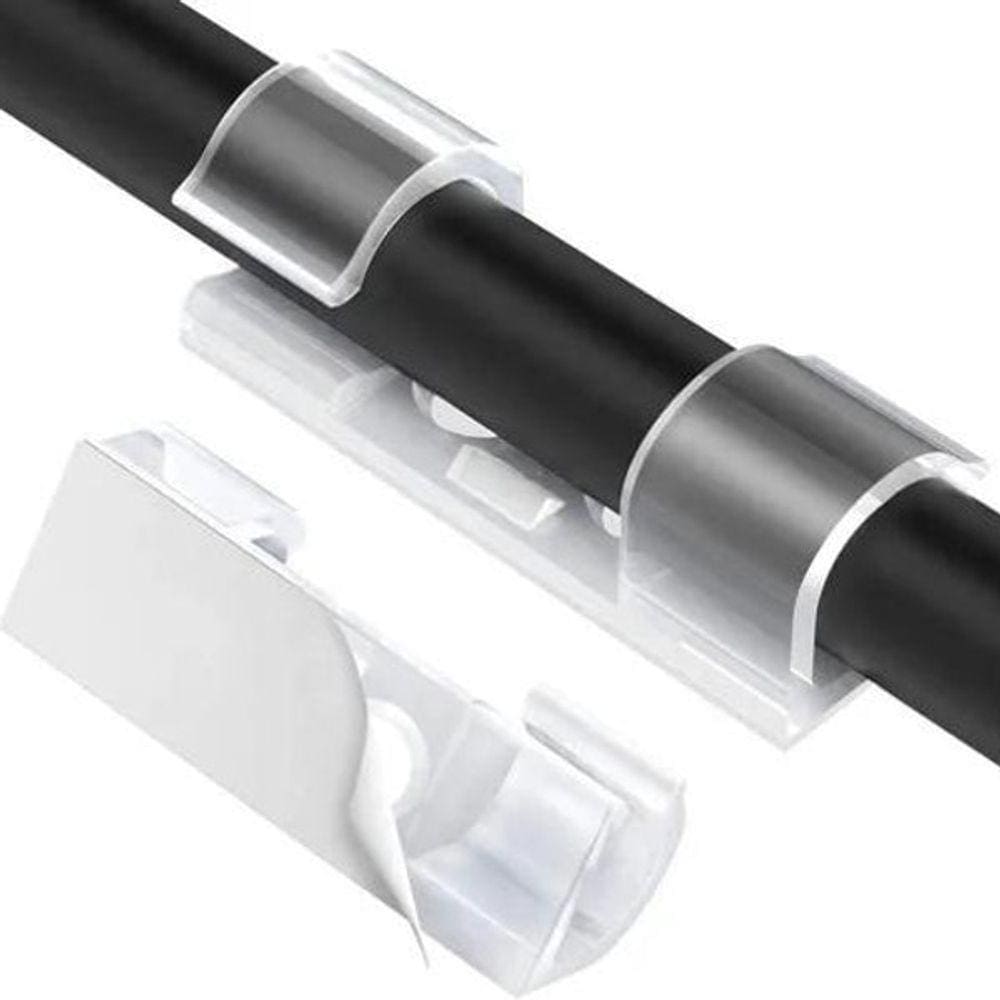 Organizador De Fios E Cabos Canaleta Transparente Kit 20 Pcs