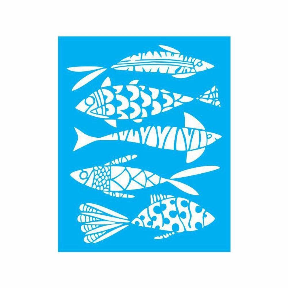 Stencil Tamako Peixes - 20X25Cm - Ref 9163